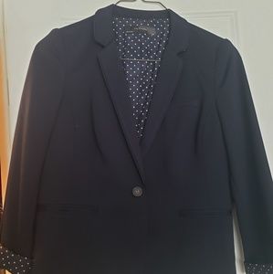 Navy Blue Limited Blazer Sz L w Polkadot lining
